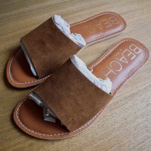 Beach by Matisse Women's Brown Suede Cabana Slide Sandal size 8